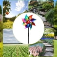 thumbnail image 7 of YiaNXan 1 Pack Windmills Wind Spinners for Outdoor, Extra Sparkly Reflective Pinwheels with Stakes for Garden Lawn Yard Balcony Bird and Animal Deterrent, Multicolor, 7 of 7