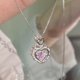 thumbnail image 3 of Collar elegante con diamantes rosas y diseño de cadena de clavícula para mujer y niña, regalo de San Valentín para novia, 3 of 6