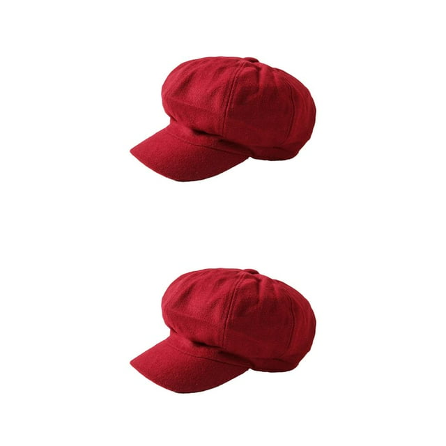 Minnieouse Gorras con visera Retro moda cálida boina de lana sombreros octogonales fácil de combinar diseño de visera a prueba de viento para fiesta Type1 NO1 Minnieouse CBP221409