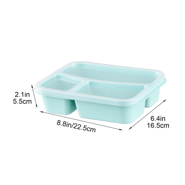 Lonchera dividida para estudiantes, calentable en microondas, transparente, para ensalada y fruta