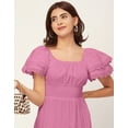 thumbnail image 5 of Moomaya Chic Cotton Dress For Women, Short Layered Sleeve Tiered Summer Dress, 5 of 9