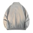 thumbnail image 3 of LNWUY (M-5XL) Big and Tall Men's Bomber Jacket Lightweight Casual Long Sleeved Windbreaker Zip Up Coat for Men Gray XXL, 3 of 8