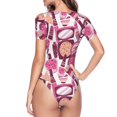 thumbnail image 4 of Naloa Cute Girl Women's Short-Sleeved Onesie, One-Piece Swimsuit for Parties, dates, clubs - X-Large, 4 of 9