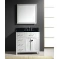 thumbnail image 3 of Caroline Parkway 36" Single Bath Vanity in White with Black Galaxy Granite Top and Square Sink with Mirror, 3 of 3
