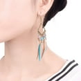 thumbnail image 4 of Women's Feather Earrings Bohemian Fringe Tassel Long Drop Dangle Earrings Set with Design for Women, 4 of 5