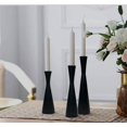 thumbnail image 4 of Juego de 3 candelabros de metal negro con forma cónica, Vi, 4 of 5