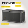 thumbnail image 4 of 100 Gallon Waterproof Rattan Resin Deck Box, Lockable Indoor & Outdoor Storage Container, Doubles as Storage Chair, for Patio Cushions Garden Tools, Ideal Holiday Gift, 4 of 9