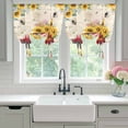 thumbnail image 5 of Sunflower Truck Tie Up Curtain 54 Inches Long, Country Spring Yellow Sunflower Floral Leaf Bee Letter Texture Balloon Style Kitchen Window Curtain Over Sink, Small Window Rod Pocket Curtain 42"x54", 5 of 9