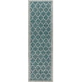 thumbnail image 3 of JONATHAN Y SANTA MONICA 2 x 8 Runner Rug, Trebol Moroccan Trellis Textured Weave - Teal/Gray, SMB109E-28, 3 of 6