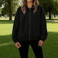 thumbnail image 2 of Women's Sun Protection Jackets Sunscreen High Neck Long Sleeve Elastic Hem Quick-drying Zipper Solid Color Outdoor Workout Tops S-2XL, 2 of 9
