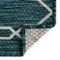 thumbnail image 5 of Unique Loom Outdoor Trellis Collection Area Rug - Links Trellis (7' 1" x 10' Rectangle Teal/Ivory), 5 of 11