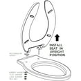 thumbnail image 3 of WJSP Elongated Toilet Seat White 18.5x14.25in Open Front w Cover Heavy Duty Commercial Stainless Steel Hinge for Bathroom, 3 of 5