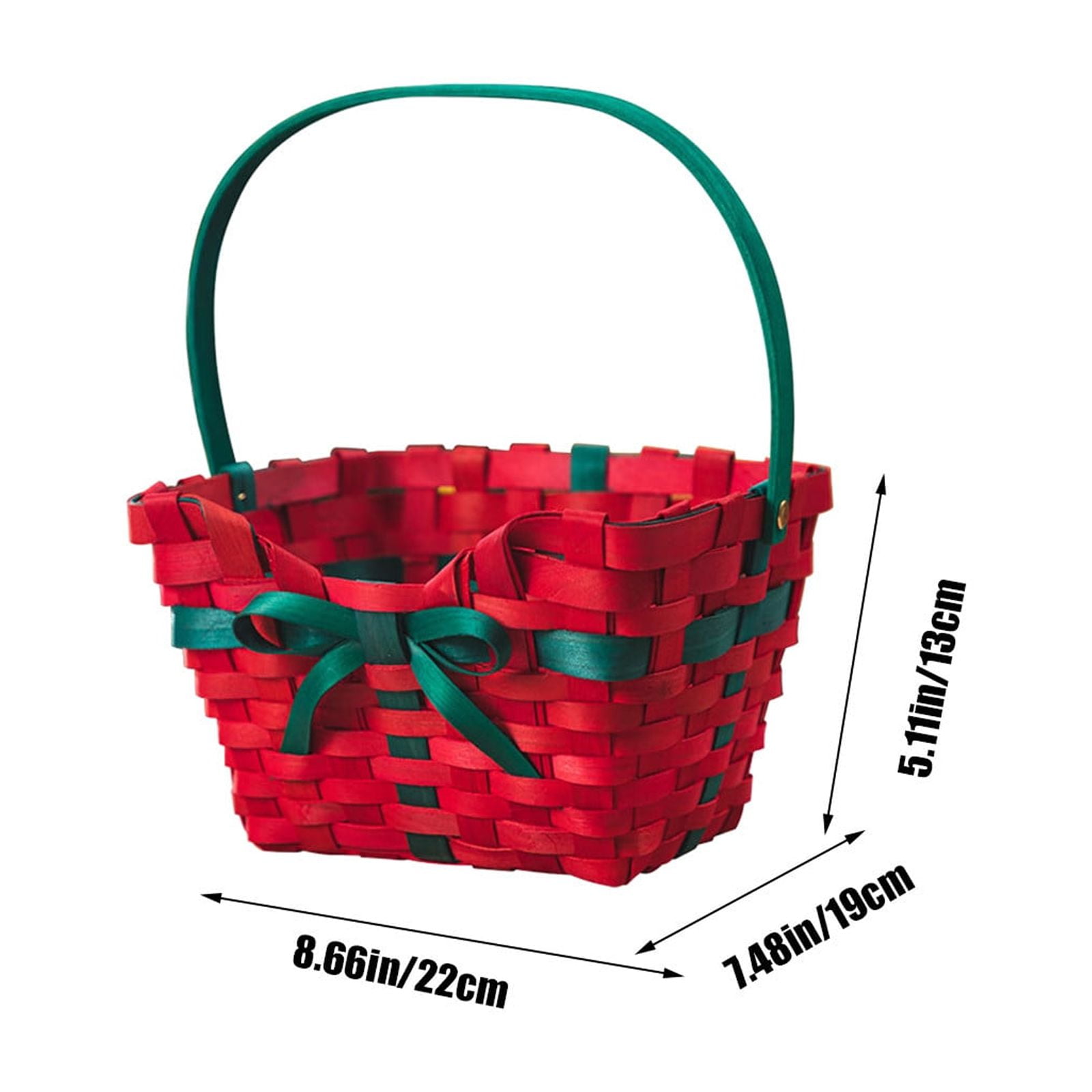 Christmas Basketeers Chocolate Gift Basket Snack Gifts Basket, Exquisite Hand-Woven Basket with Bow Ribbon and Bells, for Home Christmas Decorations Gift
