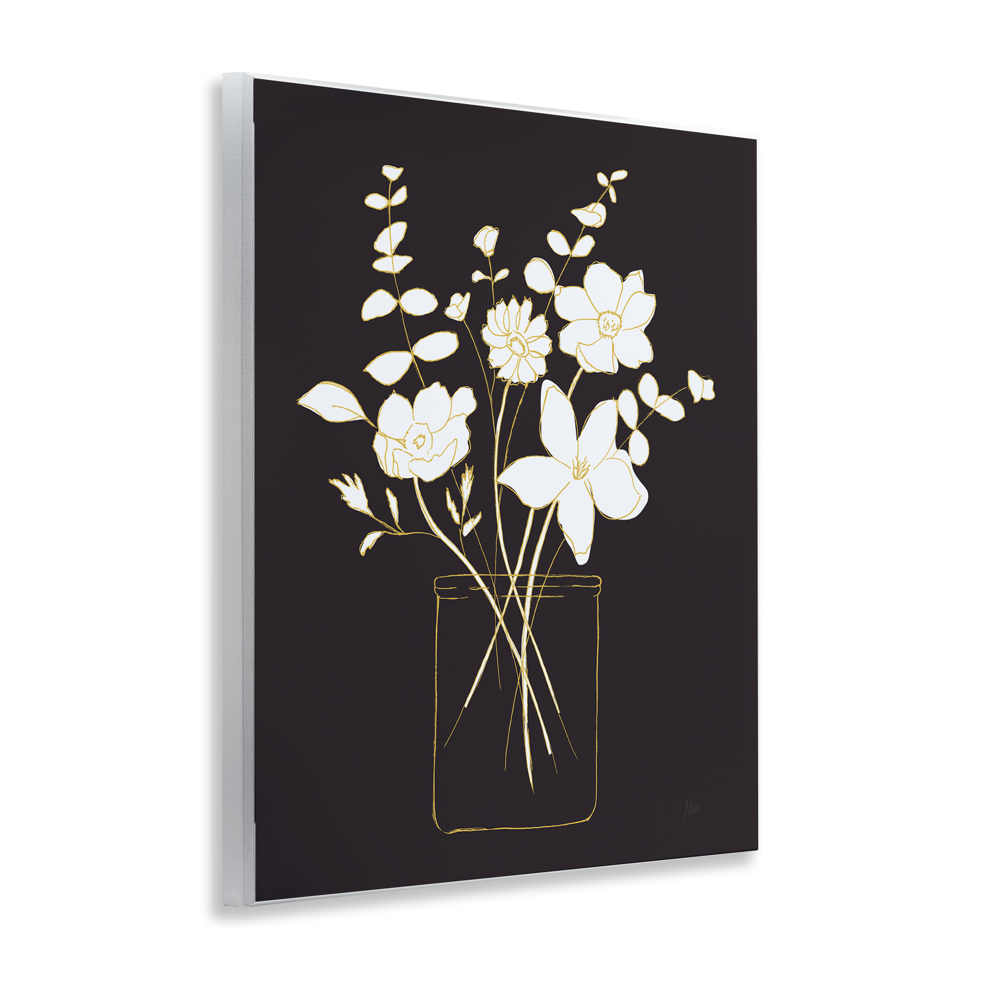 Stupell Industries Classy White Flowers Botanical & Floral Painting Unframed Art Print Wall Art, 11 x 14
