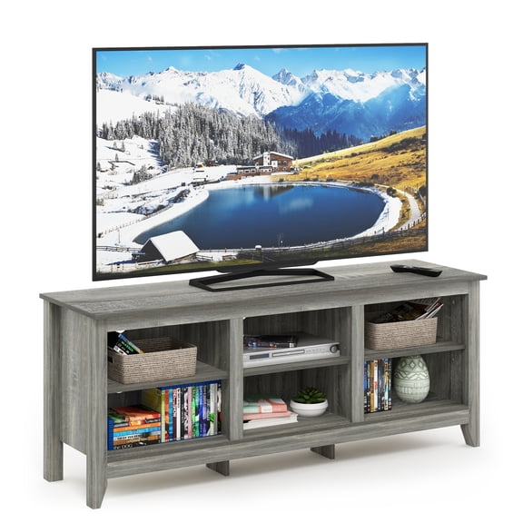Furinno JENSEN TV Stand Entertainment Center TV up to 60 Inch in Grey Oak