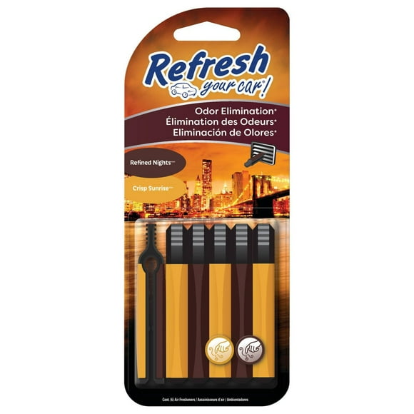 Assainisseur d’air Refresh Your Car! en bâtonnet en bâtonnet pour évent au parfum Nuits élégantes/Aube fraîche – 6 unités Assainisseur d’air en bâtonnet