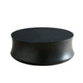 thumbnail image 4 of 35.43 Inch Fiberglass Coffee Table for Living Room, Matte Finish Side Table, Handcraft Drum Round Coffee Table for Bedroom,Apartment, No Need Assembly, Black, 4 of 9