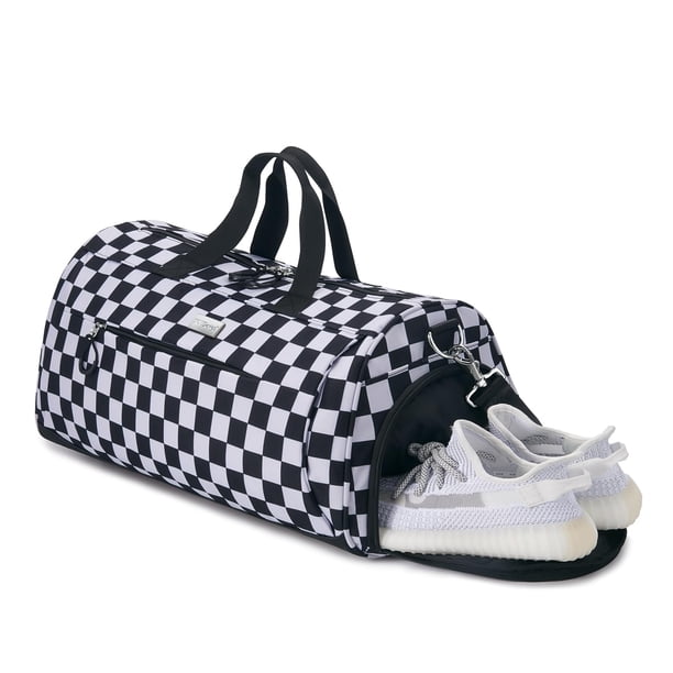 Bolsa de gimnasio unisex con diseño superior, compartimento para zapatos y bolsillo húmedo