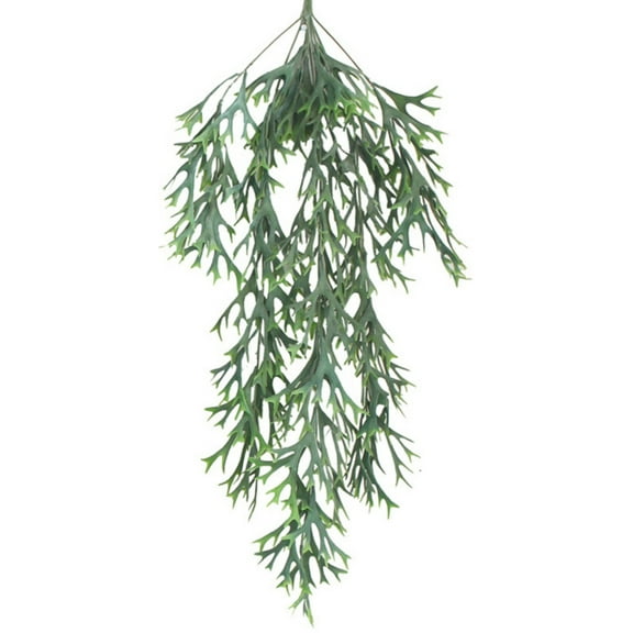 Artificial Fake Hanging Ferns Plants Vine Fake Ivy Boston Fern Hanging Plant Outdoor UV Resistant Plastic Plants (Green)