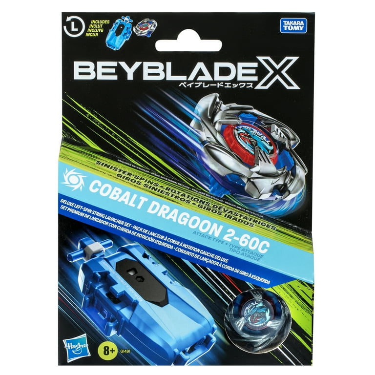 Beyblade X Cobalt Dragoon 2-60C Blue Deluxe Left-Spin String
