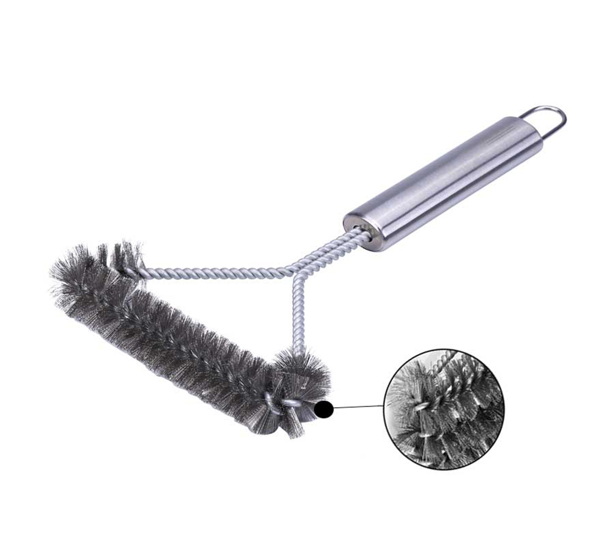 Cleaning Brush 12 inch 3 Sided Stainless Steel BBQ Grill Brush, for Big Green Egg Charcoal
