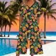 thumbnail image 2 of Edvintorg Wide Leg Jumpsuit with Pockets Women Fashion V Neck Short Sleeve Casual Jumpsuit Summer Clothes for Women, 2 of 5