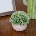 thumbnail image 4 of Bola de hierba artificial en maceta, simulación de hierba, decoración de plantas, decoración de la mesa de la oficina en casa, hierba tipo 4, blanco Advancent HA7593-11B, 4 of 6