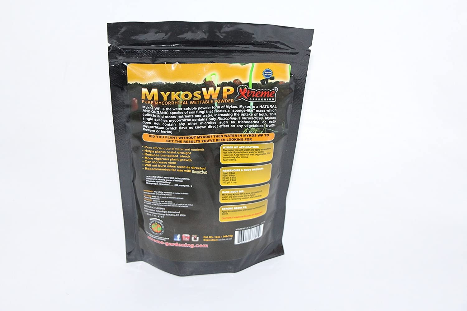 Xtreme Gardening Mykos WP Wettable Powder Hydroponic Root Enhancer, 12 oz
