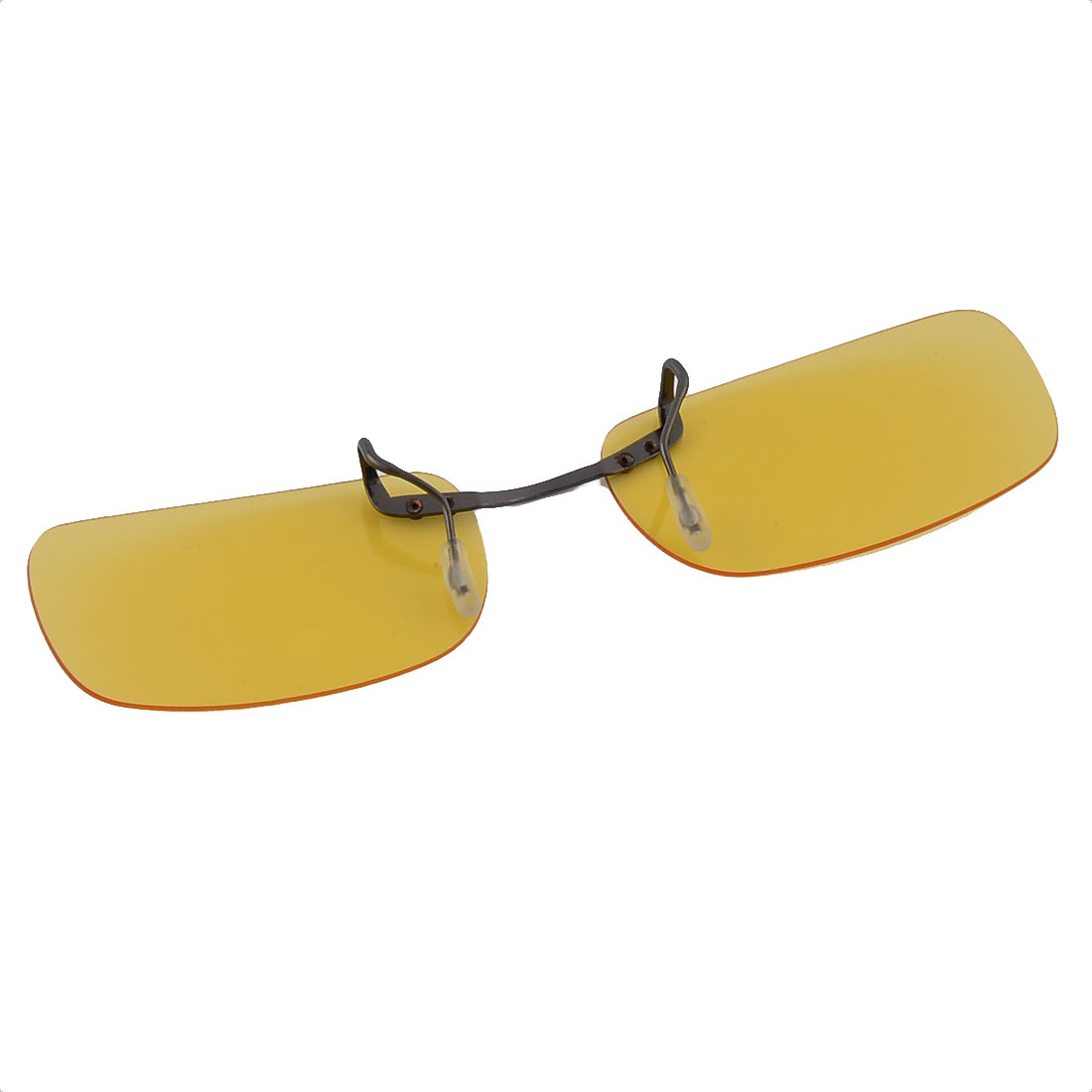 Rimless Lens Clip On Polarized Sunglasses Spectacles Black Clear Yellow