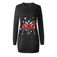 thumbnail image 4 of BLTIBY Christmas Sweatshirt Dress for Women 2024 Xmas Print Winter Autumn Round Neck Casual Soft Long Sleeve Fashion Pullover Dresses Outfit Trendy Black 2 XL, 4 of 4