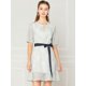 thumbnail image 2 of INSPIRE CHIC Vestido A-Línea Cintura Del Lazo Ojo De Cerradura Cordón Floral Elegante Para Mujer Gris M, 2 of 6