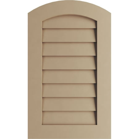 

Ekena Millwork 12 W x 33 H Timberthane Rustic Smooth Arch Top Faux Wood Non-Functional Gable Vent Primed Tan