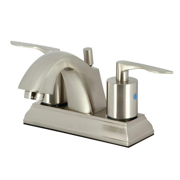 Kingston Brass FSC4648SVL Serena 4 in. Centerset Bathroom Faucet with Pop-Up Drain, Brushed Nickel