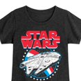 thumbnail image 3 of Star Wars - Millennium Falcon Americana - Toddler And Youth Girls Fitted Short Sleeve Graphic T-Shirt, 3 of 5