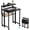 Black, variant on Folding Desk with Adjustable Monitor Stand and Storage Shelf, 24.8in Small Desk with Wheels, Mobile Rolling Table for Small Spaces, Home Office, Walnut