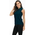 thumbnail image 2 of MoFiz Women's Golf Polo Sleeveless Shirt Quick Drying Casual Workout Tops Shirts Dark Green XL, 2 of 8