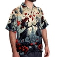 thumbnail image 2 of Love Men's Button Down Casual Hawaiian Print Short Sleeve Summer Beach Shirt, 2 of 6
