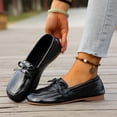 thumbnail image 5 of YLYL Women's Suede Penny Loafers Round Toe Fashion Casual Slip on Business Work Dress Flat Shoes, 5 of 9