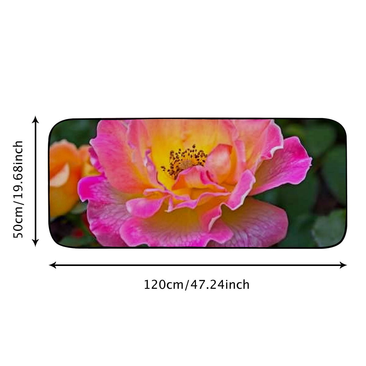 Heduofu Decorative Door Mat, Door Mat with Non-Slip Rubber Backing, Easy Cleaning, Traps Dirt, Rug for Entry, Patio, Garage  - Rose Hybrid of Tea Tahiti Flowers Pink Yellow Red 19.68*47.24 in