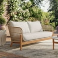 thumbnail image 2 of New Classic Furniture Solstice Wood Patio Loveseat in Natural/Linen Beige, 2 of 4