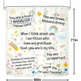 thumbnail image 5 of Kids Inspirational Quotes Shower Curtain Bathroom Set 72Wx72H Inches Funny Cartoon Cute Colorful Motivational Words Rainbow Dots Bath Accessories Classroom Art Home Decor Fabric 12 Pack Hooks, 5 of 5