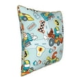 thumbnail image 2 of Kll Cartoon Car Racing Decorative Throw Pillow Covers Velvet Soft For Couch Sofa Bedroom Living Room Outdoor -20"X20", 2 of 8