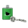 thumbnail image 2 of Black Cat Sitting on Feathers Stainless Steel 1oz Mini Flask Key Chain, 2 of 3