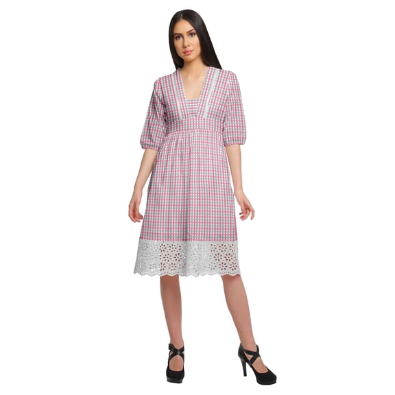 Moomaya Short Sleeve Dress For Women Printed Cotton Evening Dress Casual Wear