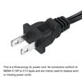 thumbnail image 5 of Uxcell 2Prong AC Power Cord 5ft 18 AWG 2Slot to C8 Female Cable Replacement Black, 5 of 5