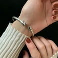 thumbnail image 5 of EOEMY Women 925 Sterling Silver Retro Rose Cuff Bangle Vintage Flower Jewelry Bracelet, 5 of 5