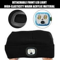thumbnail image 6 of AYAMAYA Unisex Beanie Hat with LED, Rechargeable Knitted Winter Warm Hats with Headlamp for Outdoor Camping Hiking, Black, 6 of 7