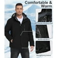 thumbnail image 7 of Lavenicole Men's Waterproof Ski Jacket Warm Winter Snow Coat Mountain Windbreaker Hooded Raincoat Black L, 7 of 7