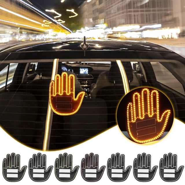 Car Gesture Light, Palm Alert Light, Multi-function Reminder, Anti-Tailgating, Interactive Design, For Drivers, Hands-free Operation, Durable Plastic, For Parking/Office/Travel | Plastic, Blue