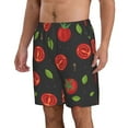 thumbnail image 2 of Kll Tomatoes1 Men'S Casual Summer Beach Shorts Hawaiian Shorts With Pockets-Small, 2 of 9